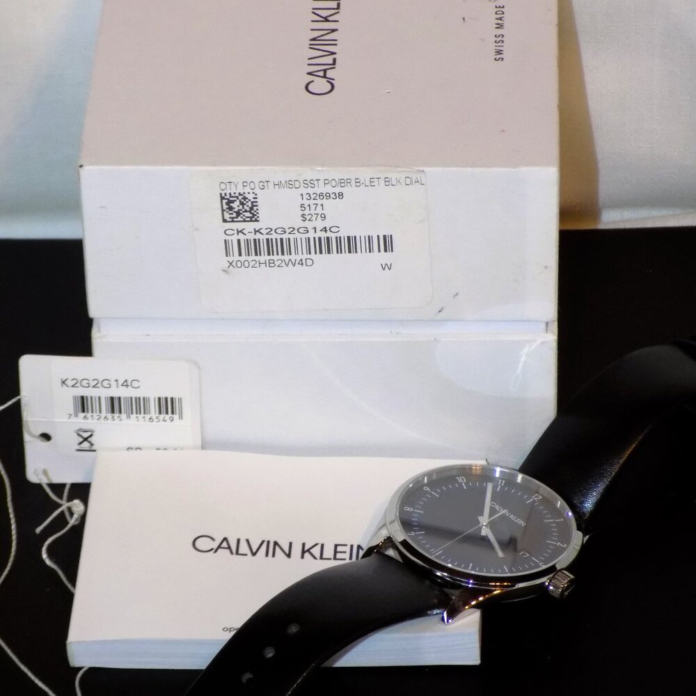 New $279 Calvin Klein Completion Date Watch KAM211 Swiss Made, Sapphire Crystal - Picture 7 of 14